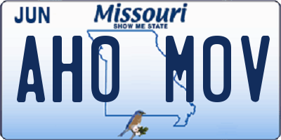 MO license plate AH0M0V