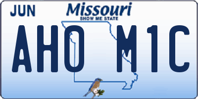 MO license plate AH0M1C