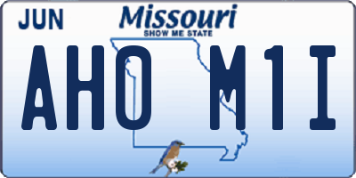 MO license plate AH0M1I