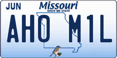 MO license plate AH0M1L