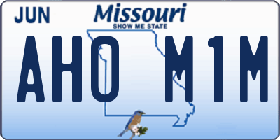 MO license plate AH0M1M