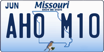 MO license plate AH0M1O