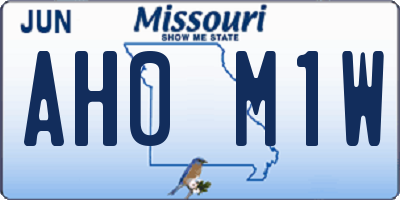 MO license plate AH0M1W