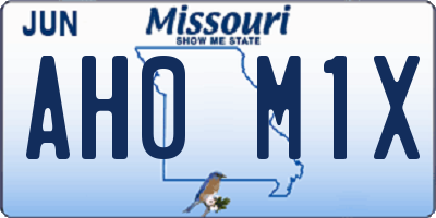 MO license plate AH0M1X