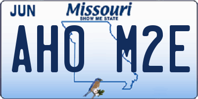 MO license plate AH0M2E