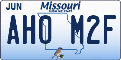 MO license plate AH0M2F