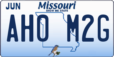 MO license plate AH0M2G