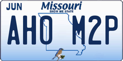 MO license plate AH0M2P