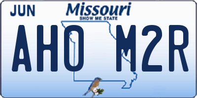 MO license plate AH0M2R