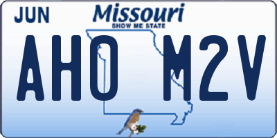 MO license plate AH0M2V