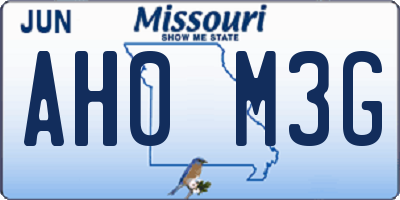 MO license plate AH0M3G