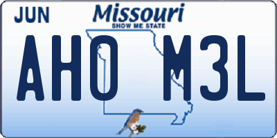 MO license plate AH0M3L