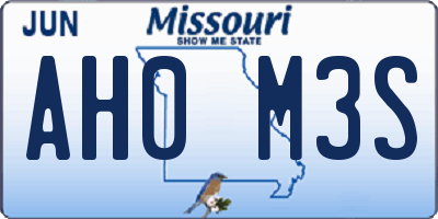 MO license plate AH0M3S