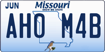 MO license plate AH0M4B