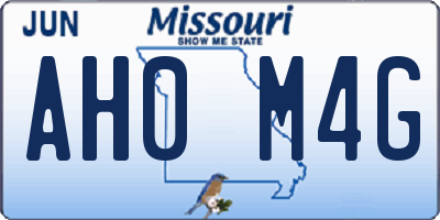 MO license plate AH0M4G