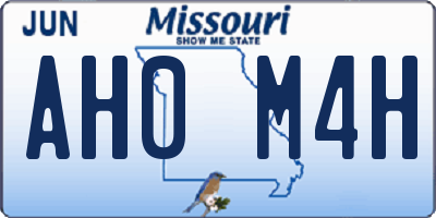 MO license plate AH0M4H