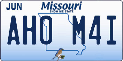 MO license plate AH0M4I