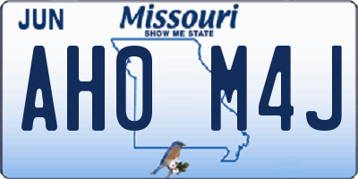 MO license plate AH0M4J