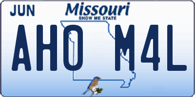 MO license plate AH0M4L