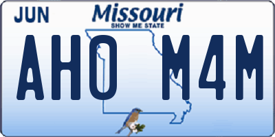 MO license plate AH0M4M