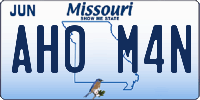 MO license plate AH0M4N