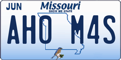 MO license plate AH0M4S