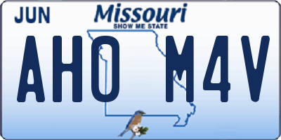 MO license plate AH0M4V