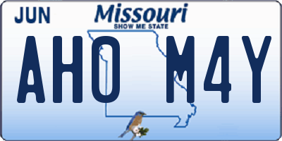 MO license plate AH0M4Y