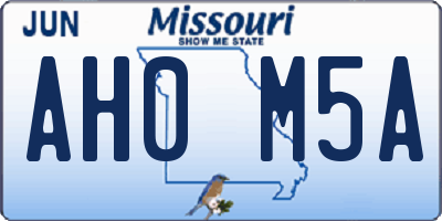 MO license plate AH0M5A