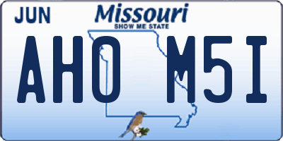 MO license plate AH0M5I