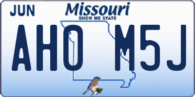 MO license plate AH0M5J