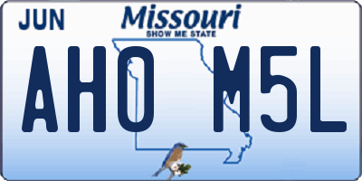 MO license plate AH0M5L