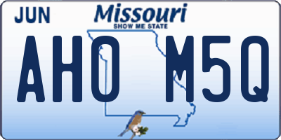 MO license plate AH0M5Q