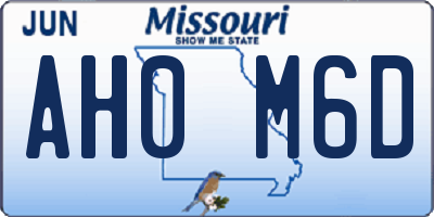 MO license plate AH0M6D