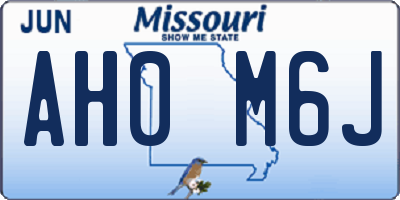 MO license plate AH0M6J