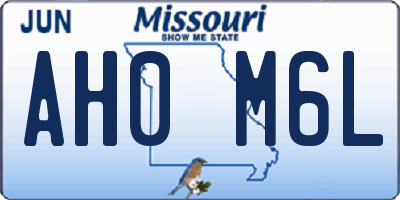 MO license plate AH0M6L