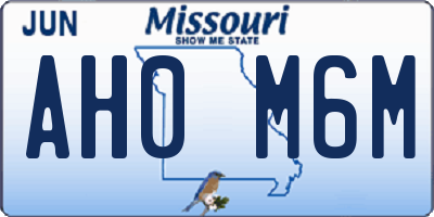 MO license plate AH0M6M