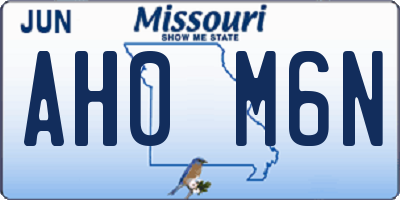 MO license plate AH0M6N