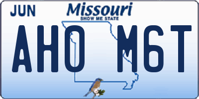 MO license plate AH0M6T