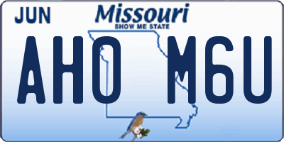 MO license plate AH0M6U