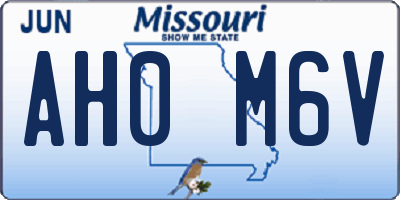 MO license plate AH0M6V