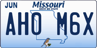 MO license plate AH0M6X
