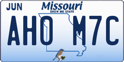 MO license plate AH0M7C