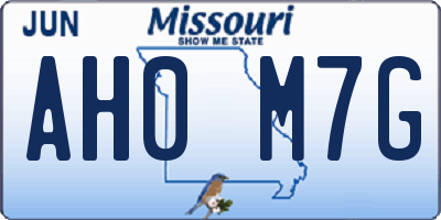 MO license plate AH0M7G