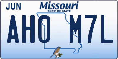 MO license plate AH0M7L