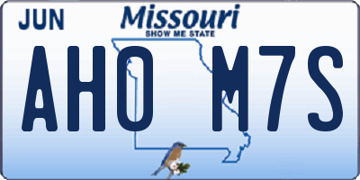 MO license plate AH0M7S