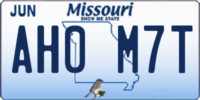 MO license plate AH0M7T