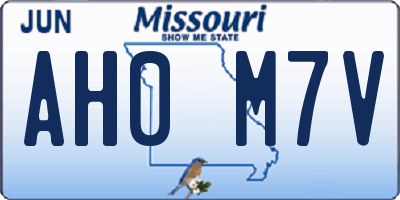 MO license plate AH0M7V