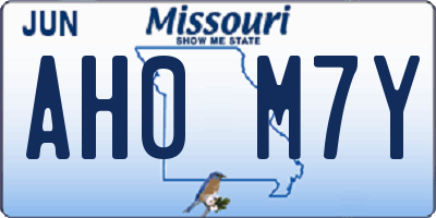 MO license plate AH0M7Y