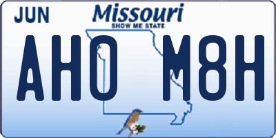 MO license plate AH0M8H